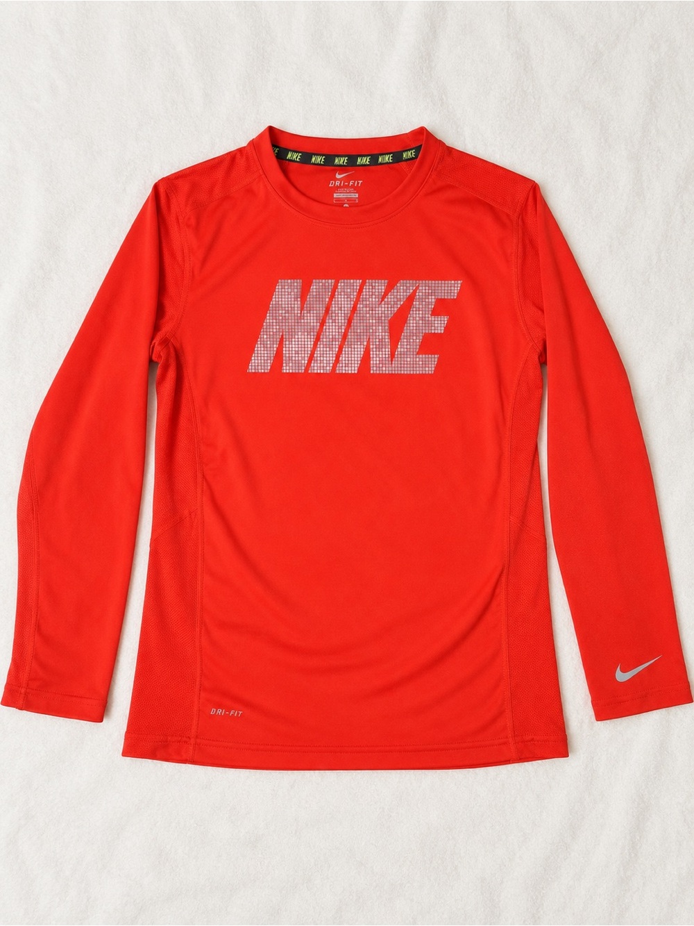 Nike Dri-FIT Long Sleeve Shirt Orange Youth Large